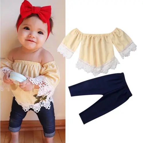 Модная одежда для маленьких девочек Повседневный хлопковый костюм с длинными