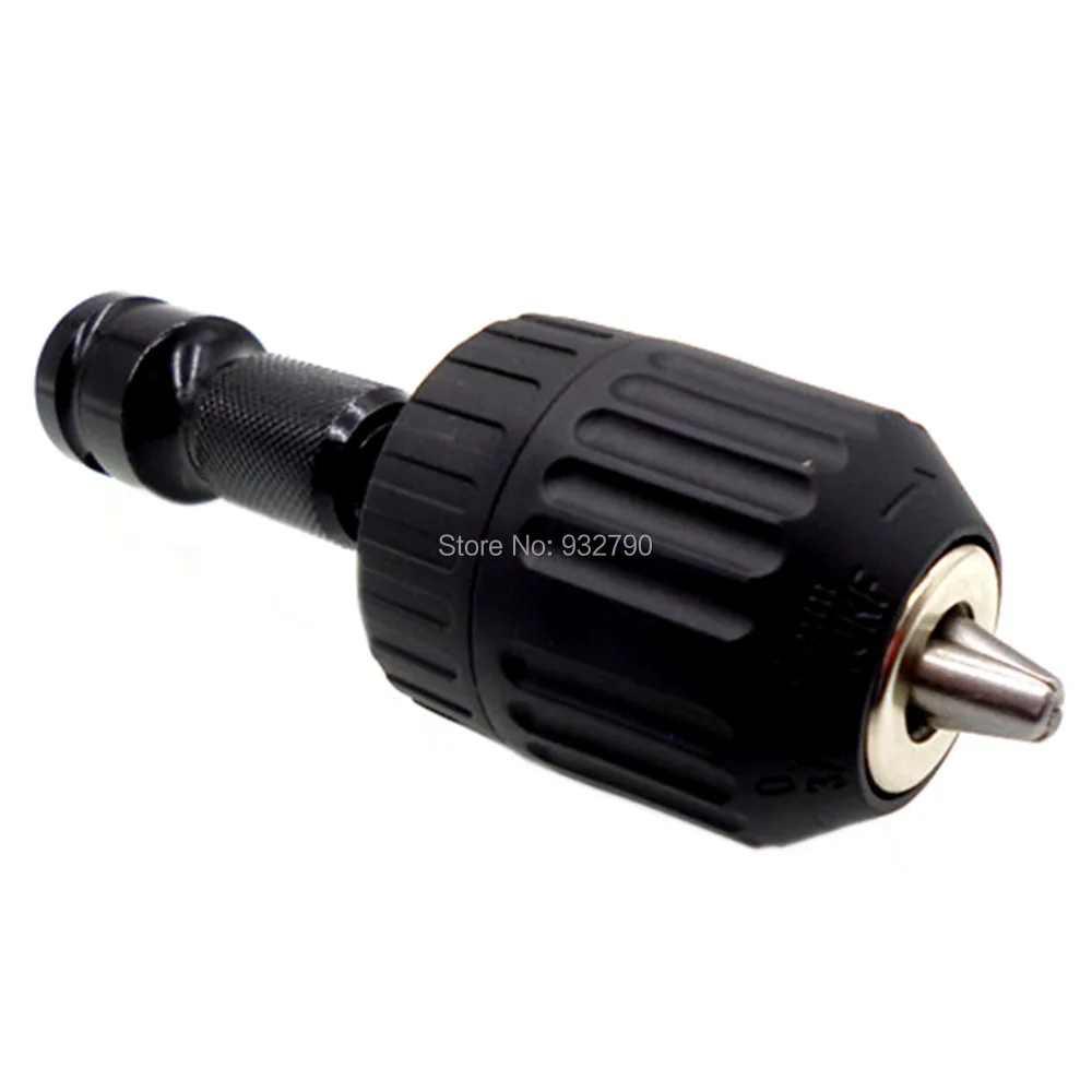 

1/2" Square to 1/4" Hex Shank Socket Adapter w/ Screwdriver to Drill Converter Keyless 3/8" Chuck Quick Change Hex Shank Adapter