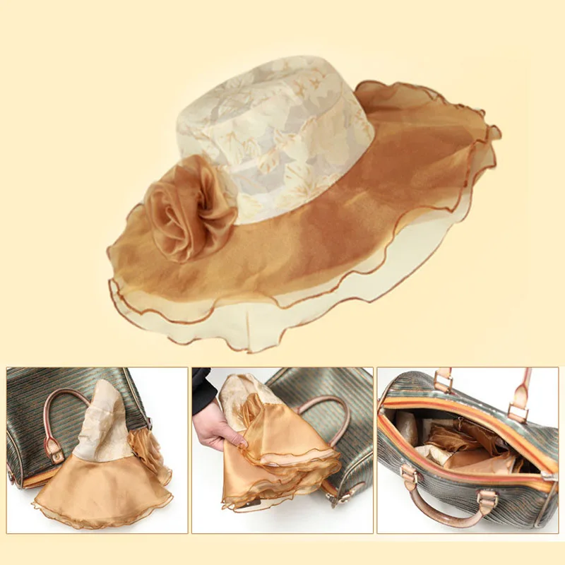 Горячая Женская летняя Солнцезащитная шляпа с большими полями Складная пляжная