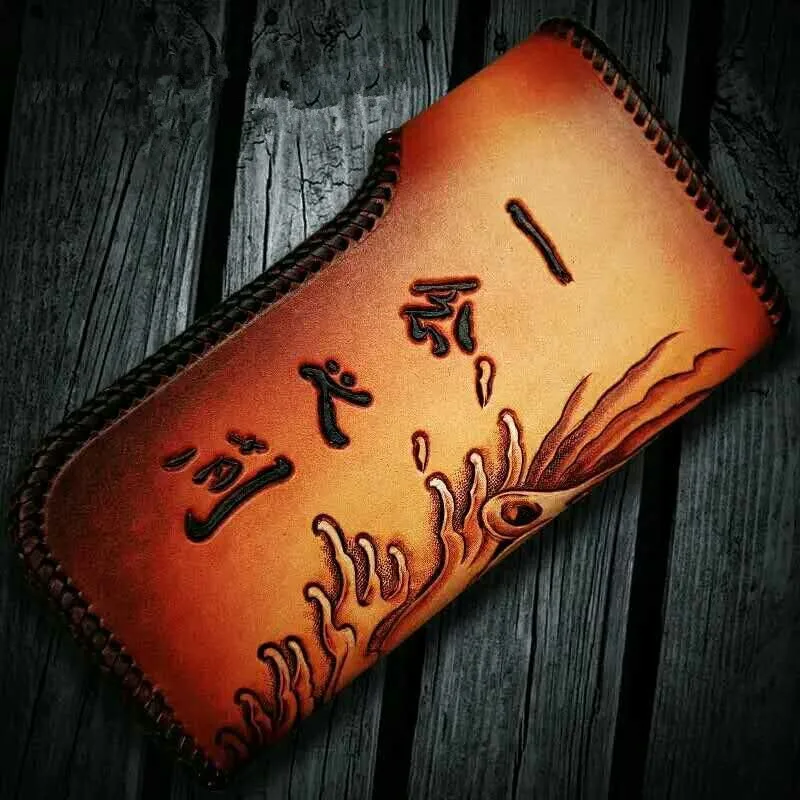 Высококачественные ручной работы дьявол и Будда вязальные кошельки для мужчин