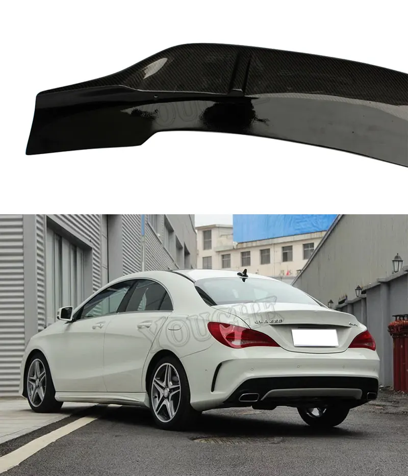 R Стиль углеродного волокна задний спойлер багажник крыло для Mercedes W117 C117 CLA Класс-настоящее CLA180 CLA200 CLA250 CLA45 загрузки губ