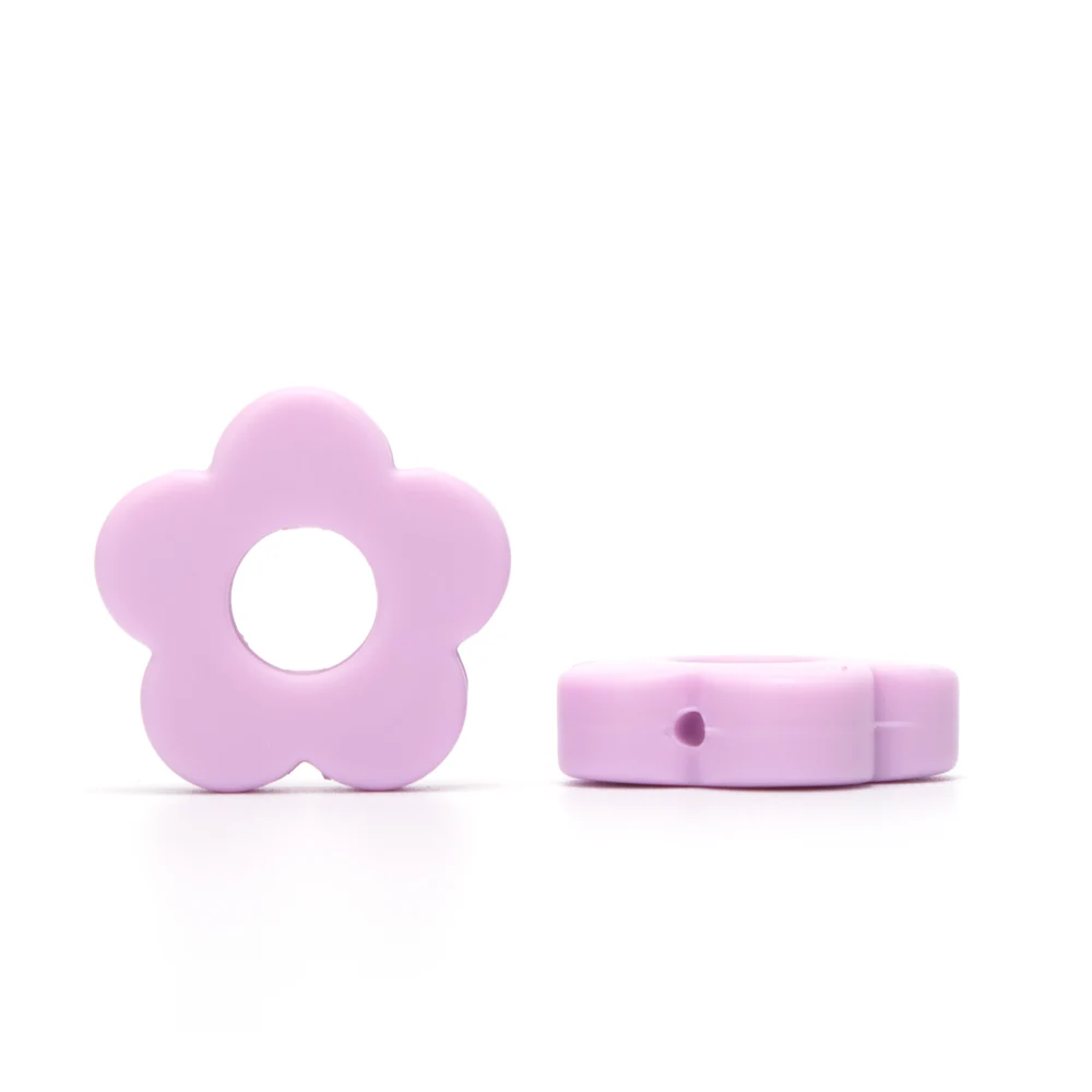 Lilac 5 шт цветок перле Силиконовые Бусины DIY ребенок уход прорезывание зубов ожерелье бусы пищевого качества прорезывание зубов игрушки детские товары Mordedor подарок - Цвет: Lilac
