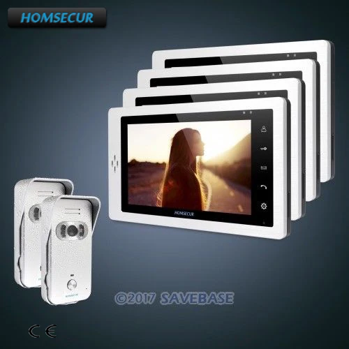 HOMSECUR 7 &quotпроводной 2C4M Hands free видео домофон система + Серебряная камера|door phone intercom