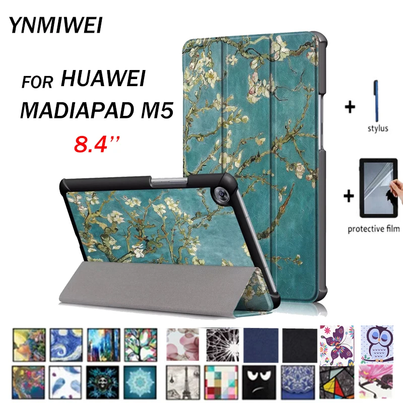 Флип чехол для Huawei Mediapad M5 8 4 умный из искусственной кожи тонкий планшета|Чехлы