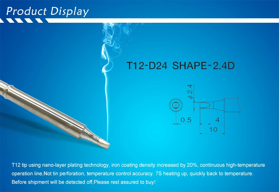 QUICKO T12-D24 D52 форма серии D сварочные железные наконечники для FX9501/951/907 T12 ручка OLED& STC-LED T12 паяльная станция 7s расплава олова