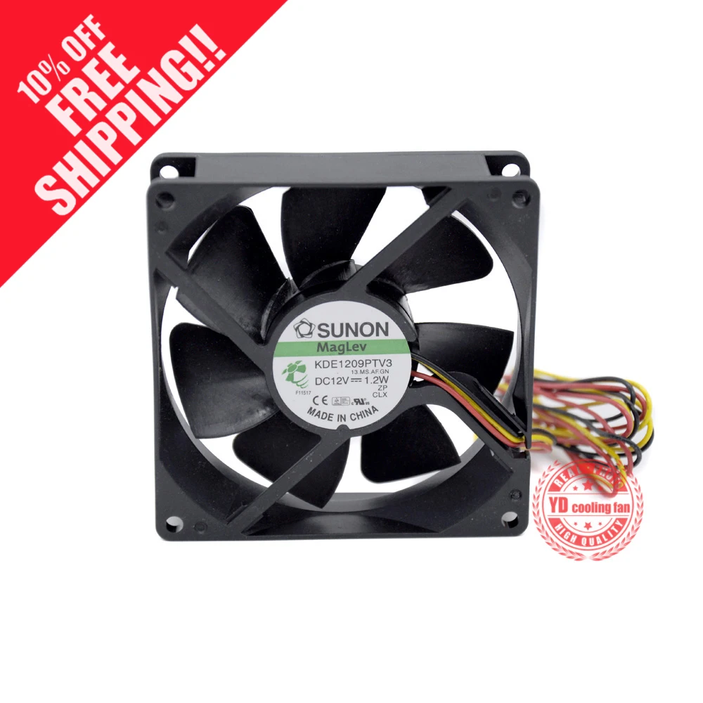 Совершенно новый бесшумный охлаждающий вентилятор SUNON kde1209ptv3 12 В 9225 9 см