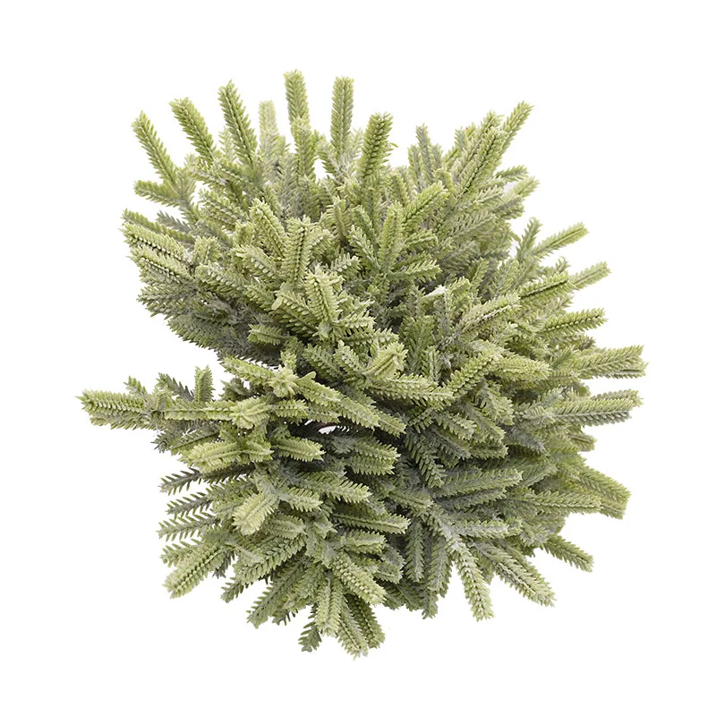 6pcs 21cm Artificial Plant Leaves Fake Plastic Pine Leaves for Home Christmas Wedding Decoration DIY Wreath Decorations Supplies