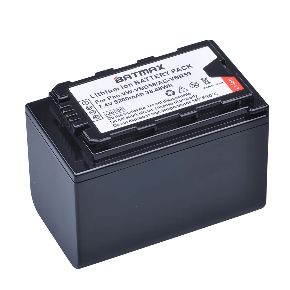 Аккумулятор Batmax 3pc VW-VBD58 VBD29 VBD58 VBD78 для Panasonic VBD55 AJ-HPX260MC HPX265MC PX270 PX280MC PX285MC |