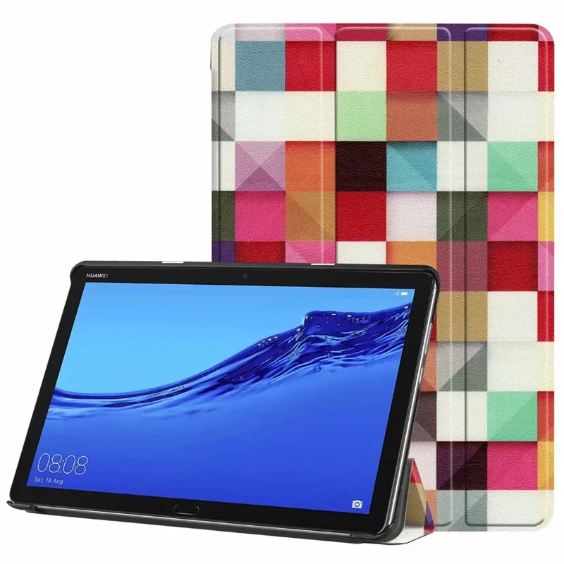 Чехол с магнитной подставкой из искусственной кожи с принтом для huawei MediaPad M5 Lite 10 BAH2-L09/W19/AL09 10,1 дюймов чехол для планшета+ пленка+ ручка