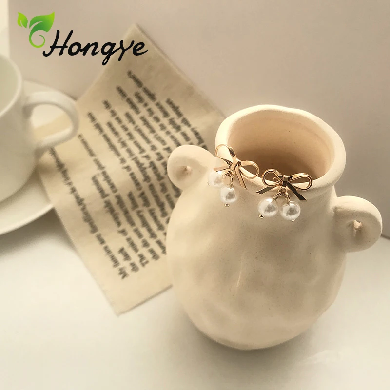 Hongye натуральные серебряные серьги чувствительные уши девушки сладкий лук
