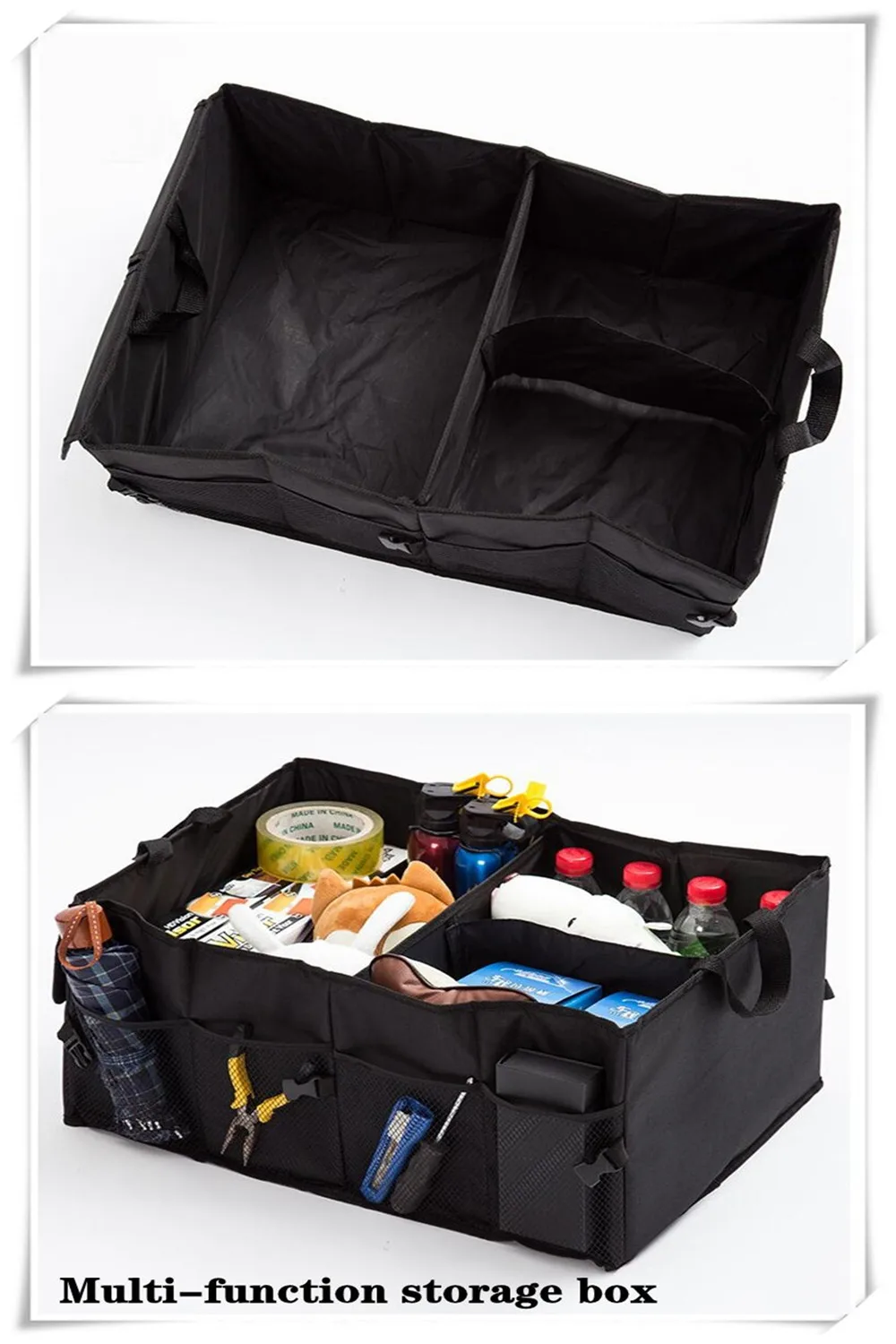 HOT Car Organizer Black Trunk Collapsible Toys Food Storage Box For Hyundai ix35 iX45 iX25 i20 i30 Sonata Verna Solaris Elantra |