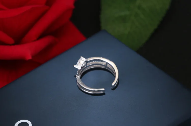 Женское серебряное кольцо 925 пробы с цирконием стразы 100% 2019 | Украшения и