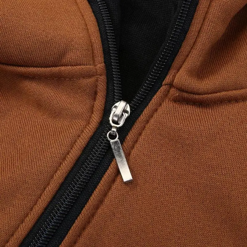 Бренд 2018 Толстовка косой молнией сплошной Цвет толстовки Для мужчин Модные