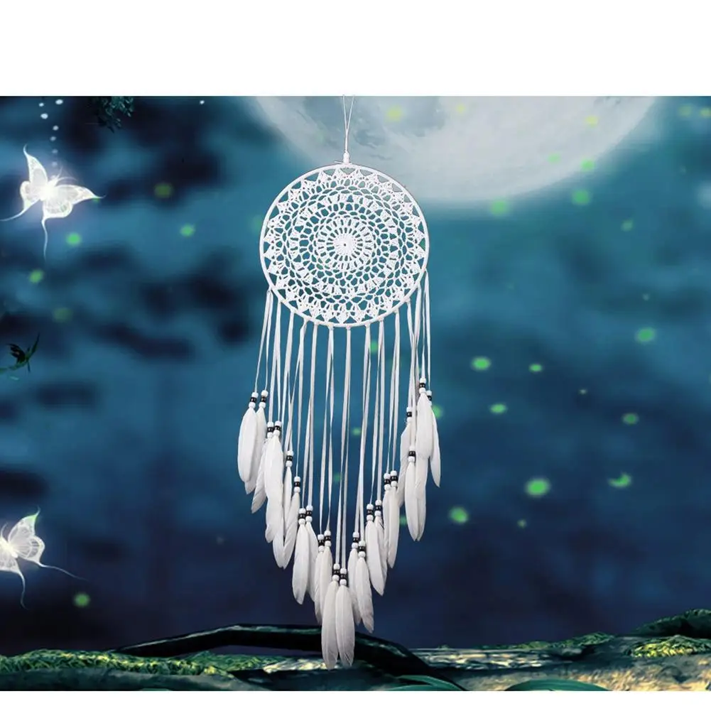 Adeeing белые с перьями настенные подвесные украшения для автомобиля орнамент