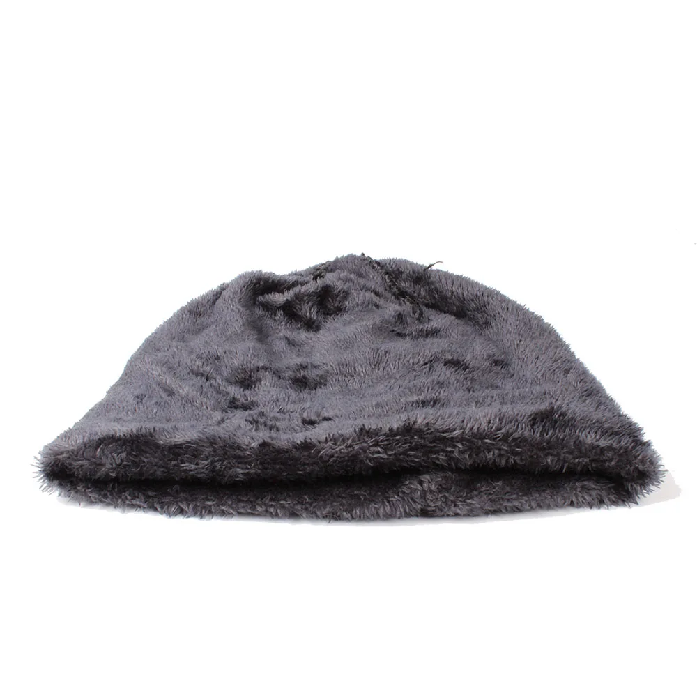 Мужская зимняя шапка бини вязаные шапки Skullies Bonnet для папы маска двухслойная