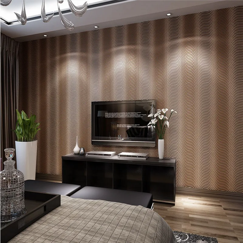 Бесплатная доставка современные абстрактные полосатые нетканые тканевые обои