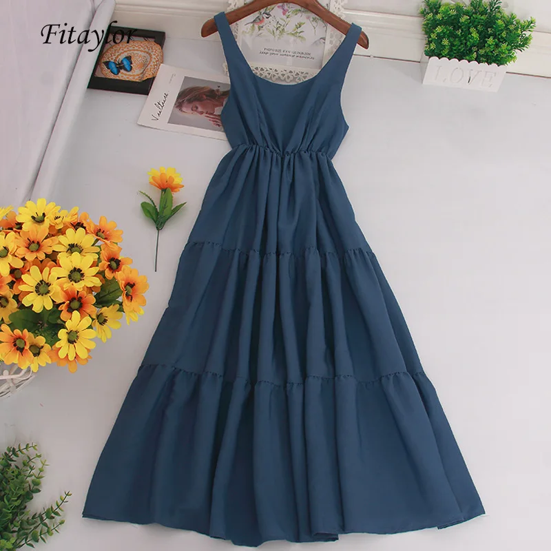 Платье ftaylor женское винтажное с высокой талией из шифона средней длины открытой