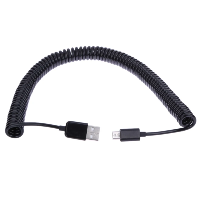 25 см-3 м продлить спиральный обмотанный USB 2 0 Папа-папа выпуклый кабель микро-usb B 5Pin