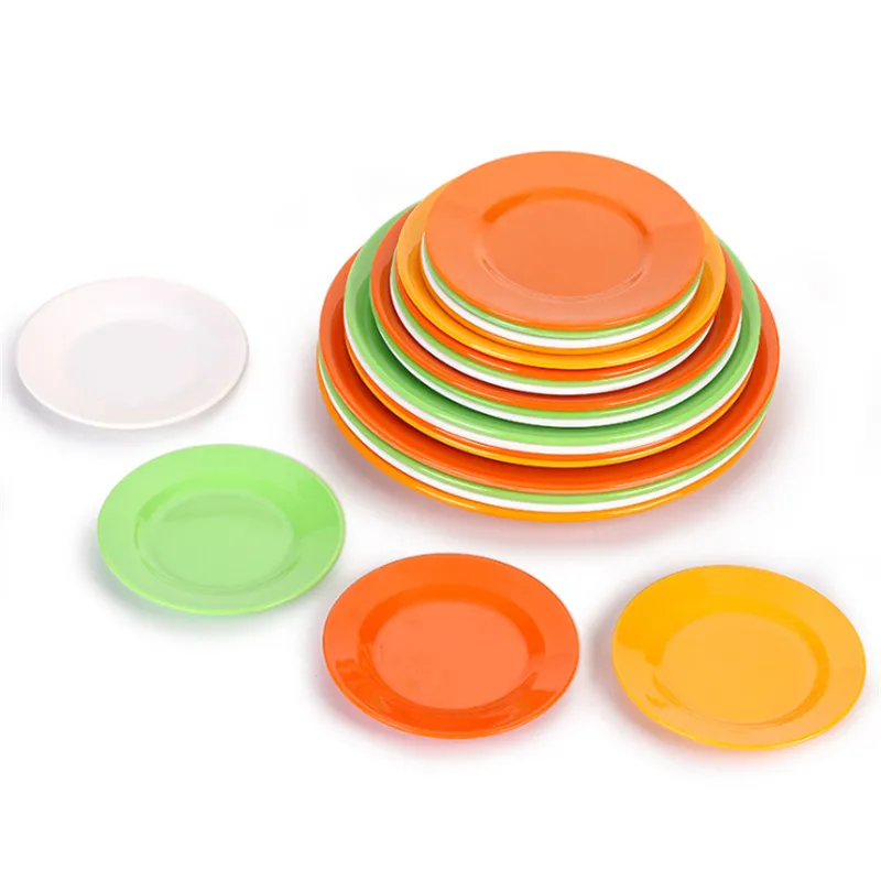 

FEIGO Color Fruit Plate Salad Plates Not oily Fast Food Snack Dishes Biscuit Platter Imitation Porcelain Kitchen Tableware F158