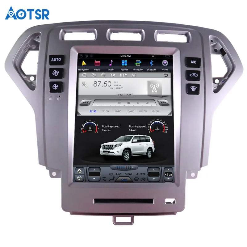 Tesla style pure Android6.0 10 4 &quotАвтомобильный без DVD плеера GPS навигация для Ford Mondeo Fusion 2007 2010
