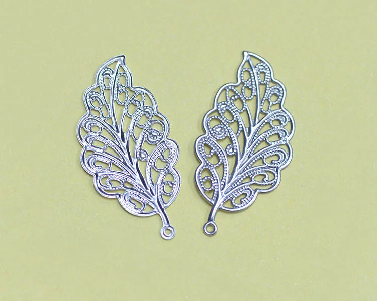 Филигранные листья из нержавеющей стали диаметром 34*17 мм|diy findings|charm connectorsfiligree leaf |