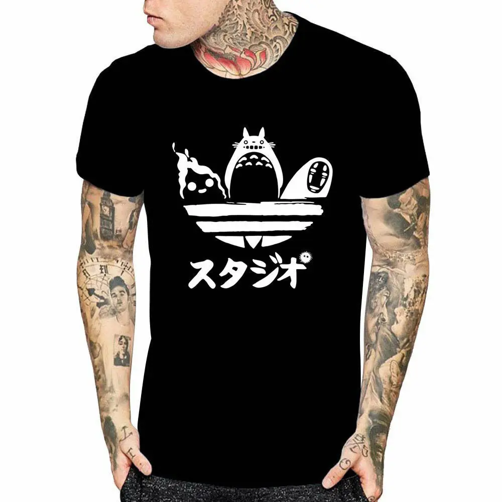 Мужская футболка с надписью My Neighbor Totoro Повседневная S 6XL|Мужские футболки| |
