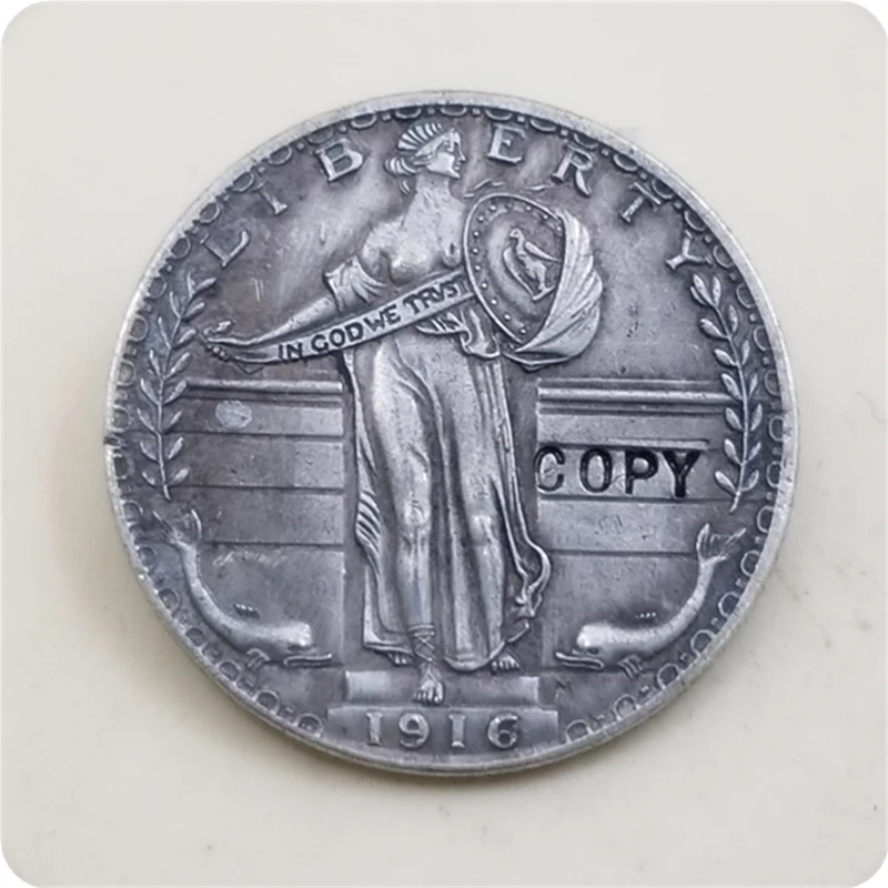 USA 1916 Standing Liberty Quarter with Dolphins COPY COIN | Дом и сад