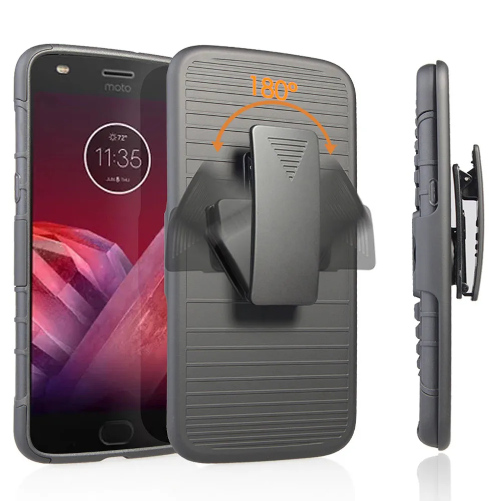 Жесткий чехол для Motorola Moto Z3 Play Прочный Гибридный на магнитной застежке с кольцом