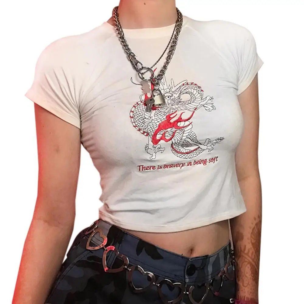 Женская футболка с круглым вырезом летняя уличная коротким рукавом и принтом