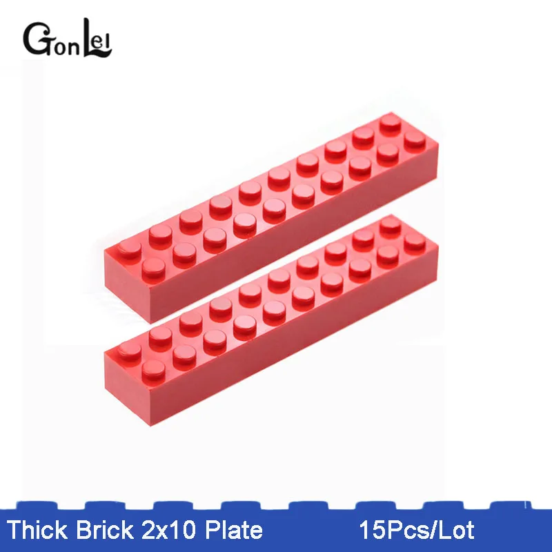 15 шт./лот MOC толстый Кирпич 2x10 пластинчатая обучающая игрушка детский Обучающий