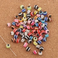 240pcs 6mm evil eye stripe round resin spacer beads multicolor loose beads l3041