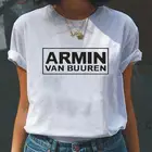 ARMIN VAN BUUREN с буквенным принтом женская футболка с коротким рукавом Повседневная обувь черного и белого цвета футболка Femme Harajuku футболка Hipster женская верхняя одежда