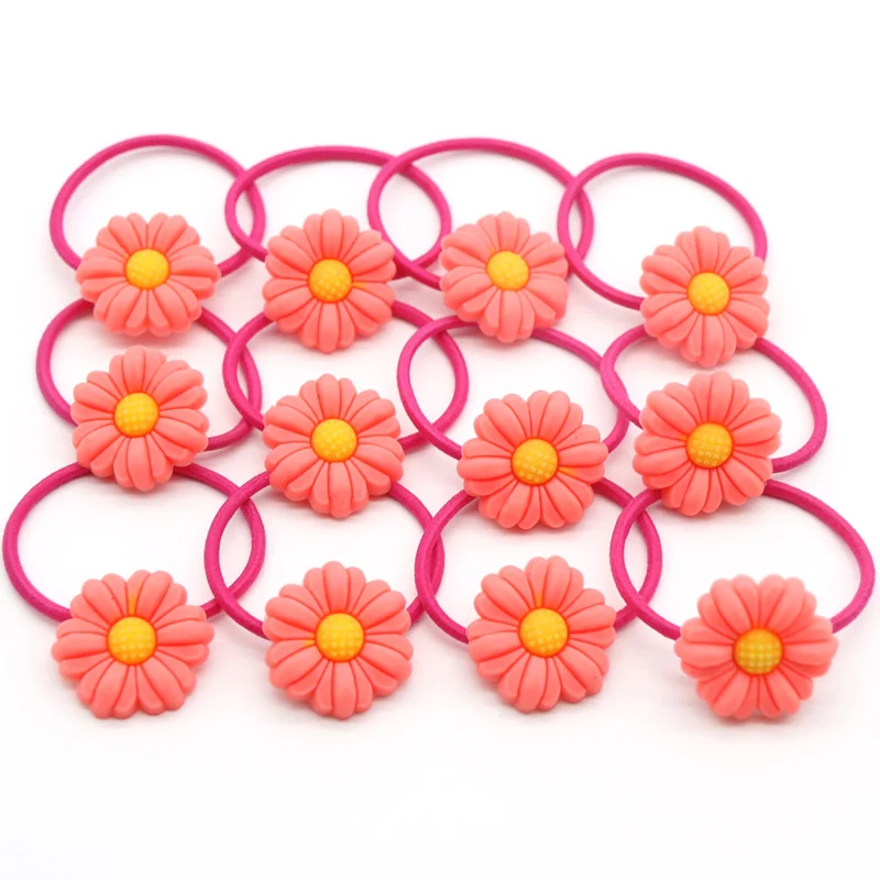 Rose red bands 12 шт., hello kitty, эластичные резинки для волос, заколки для волос, для девочек, конский хвост, резинки, милые резинки для волос, резинки, резинки, аксессуары для волос - Цвет: Rose red bands