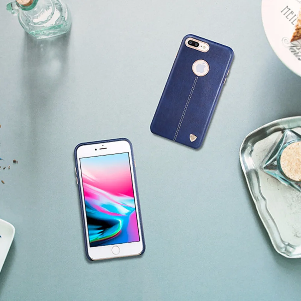 Для iPhone 8 Plus 5," чехол Nillkin Englon, кожаный чехол для сотового телефона, роскошный чехол на заднюю панель для iPhone 8 4,7", чехол из железного листа