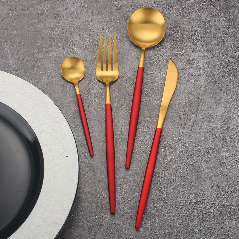 4 шт./компл. Роскошная Посуда из нержавеющей стали детские столовые приборы в