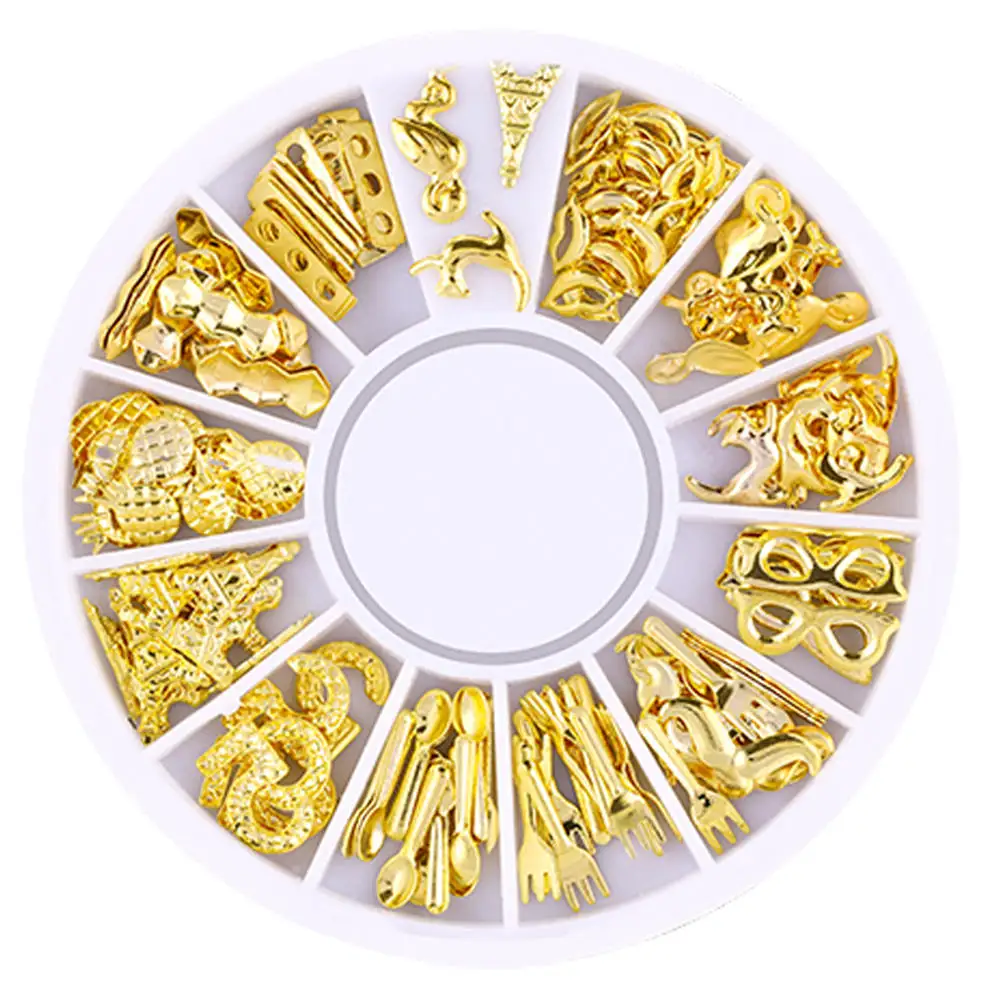 1 лист Nail Art Rhinestone украшения DIY 3D ногтей аксессуары Звезда Луна ажурные ногтей Декоративная заклепка ювелирные изделия