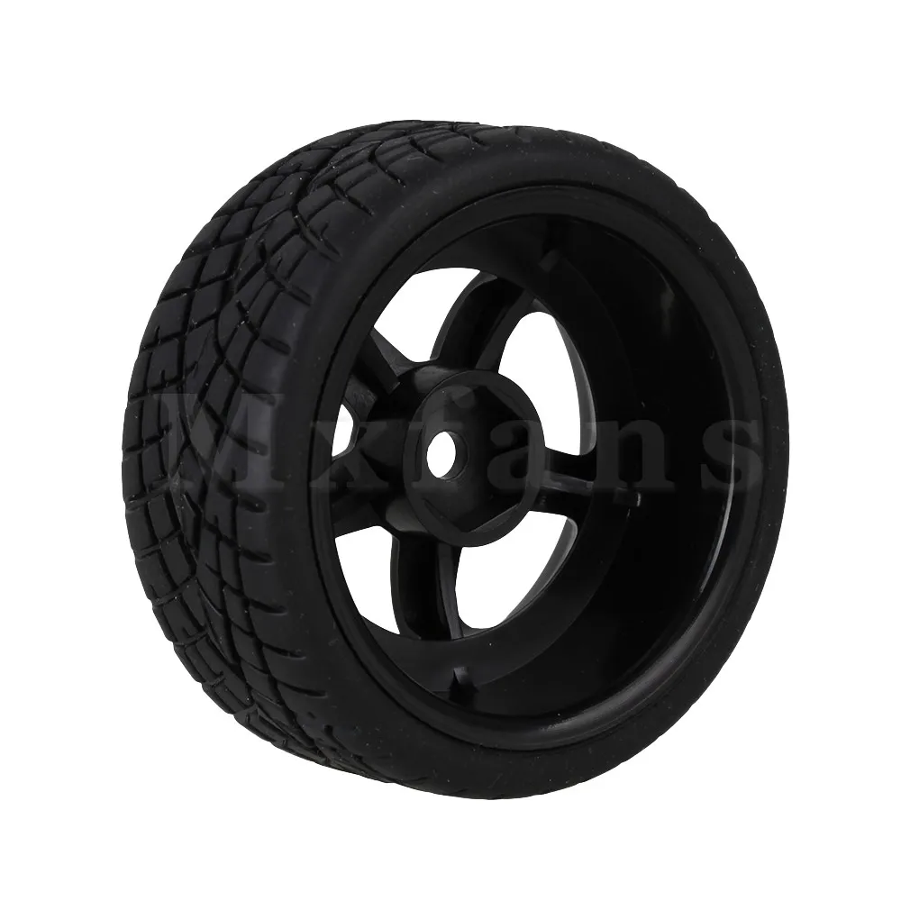 

Mxfans 4 x RC1:10 On Road Car Plastic 5-Spoke Wheel Rim Fish Pattern Rubber Tyre Black