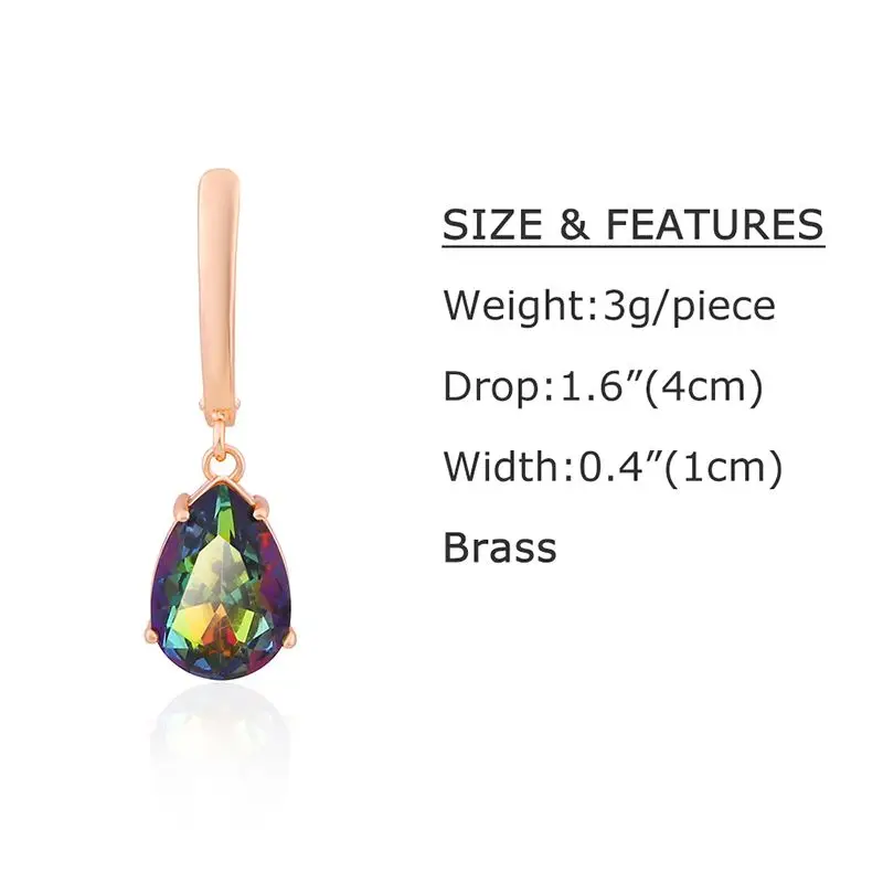 Модные циркониевые золотые серьги OCESRIO 585 для женщин в форме капли воды из