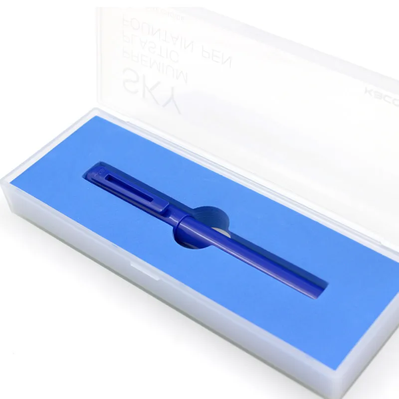 Blue with case Гладкая пишущая Роскошная ABS авторучка EF перо стандартного типа чернильные ручки подарочная ручка для студентов школьные принадлежности офисные принадлежности - Цвет: Blue with case