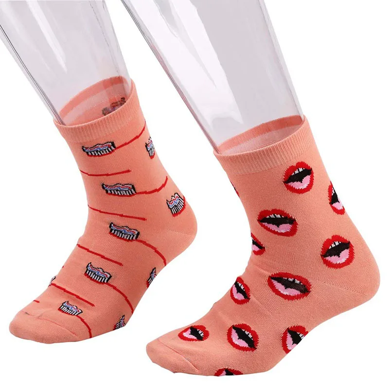Милый мультфильм забавные Женские носочки Творческий Harajuku Sokken Kawaii принт женские носки японский Calcetines Mujer Skarpetki Meais