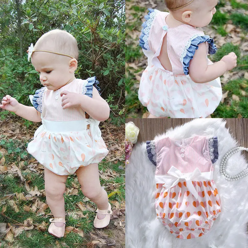 2018 для новорожденных маленьких мальчиков девочек рукава-крылья комбинезон