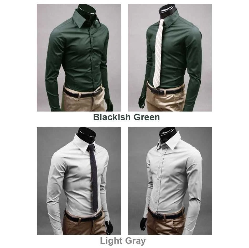 Мужские рубашки Стильные с длинным рукавом Chemise Homme Masculina 17 цветов Размер: M-XXXL Social Camisas Hombre Vestir Повседневная рубашка 1