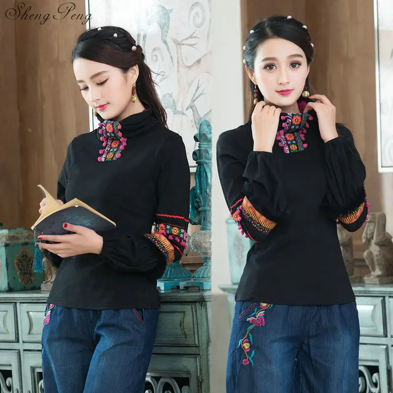 Cheongsam Топ традиционная китайская одежда для женщин с длинным рукавом размера