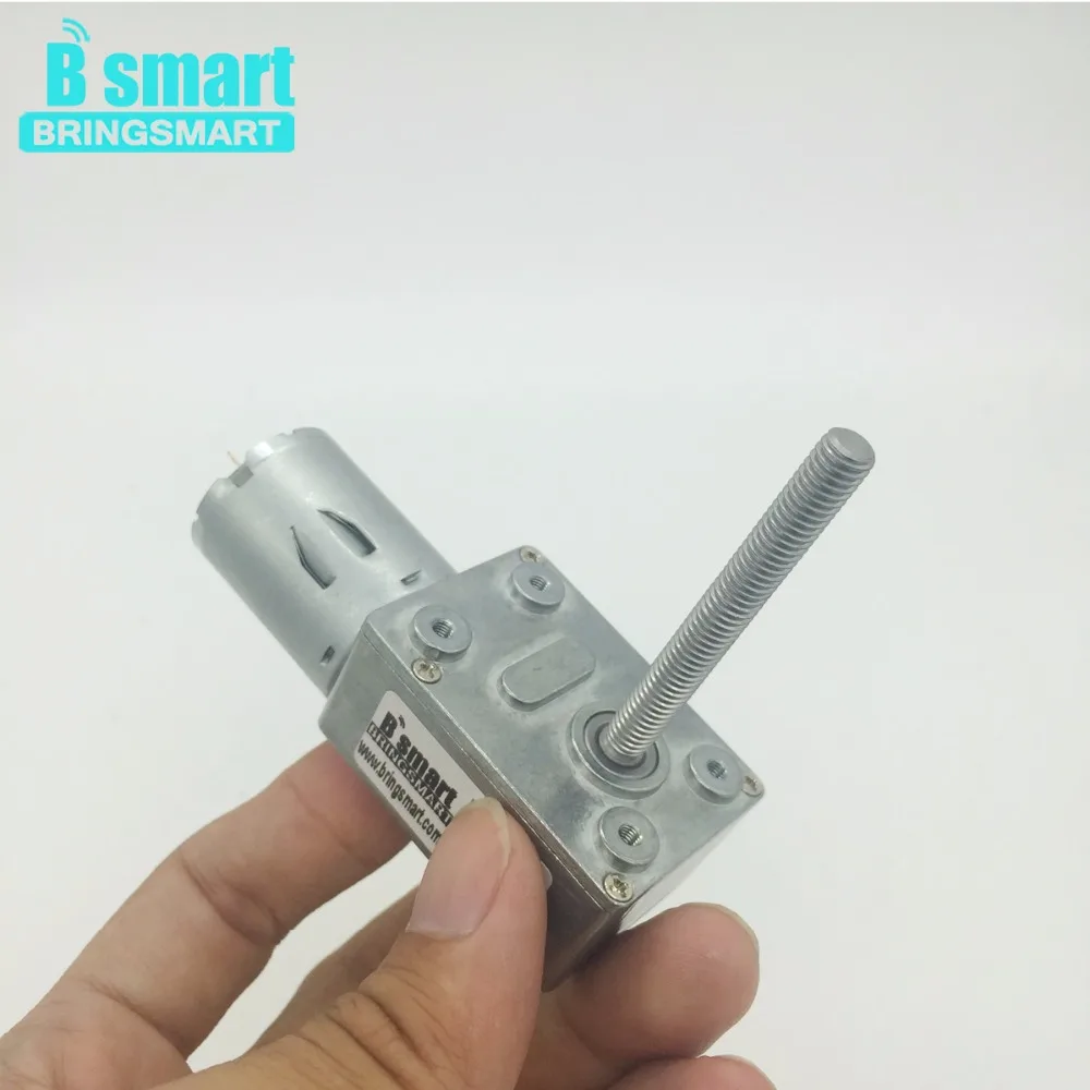Bringsmart JGY 370 червячный двигатель M6 длина винтового вала 50 мм DC червячный мотор-редуктор с высоким крутящим моментом реверсивный редуктор самоблокирующийся двигатель