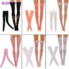 Кружевные Разноцветные носки ручной работы, для куклы Барби, чулки в сетку, 16