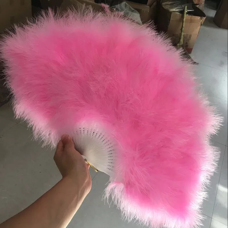 pink A 2 шт много день рождения Танцы вентиляторы Свадебные невесты подарок перо руки поклонников - Цвет: pink A