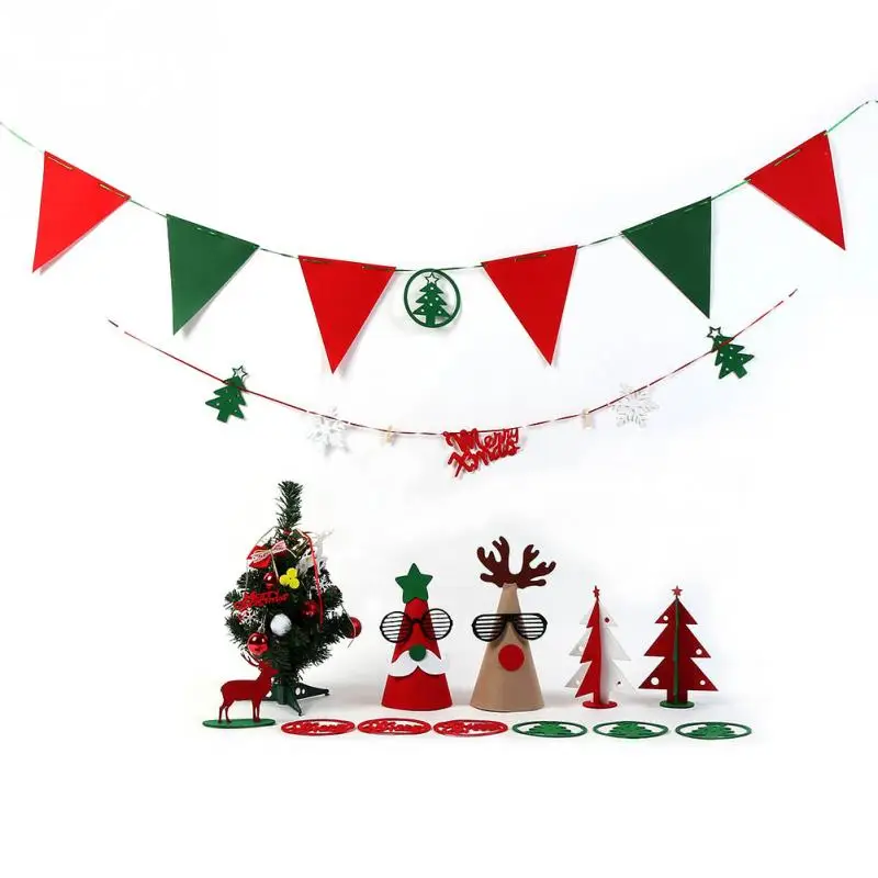 1 Set Christmas Tree Decorations for Home 2016 Hanging Ornaments Mini Artificial XMAS tree set Party Decor DIY Prop Suit navidad
