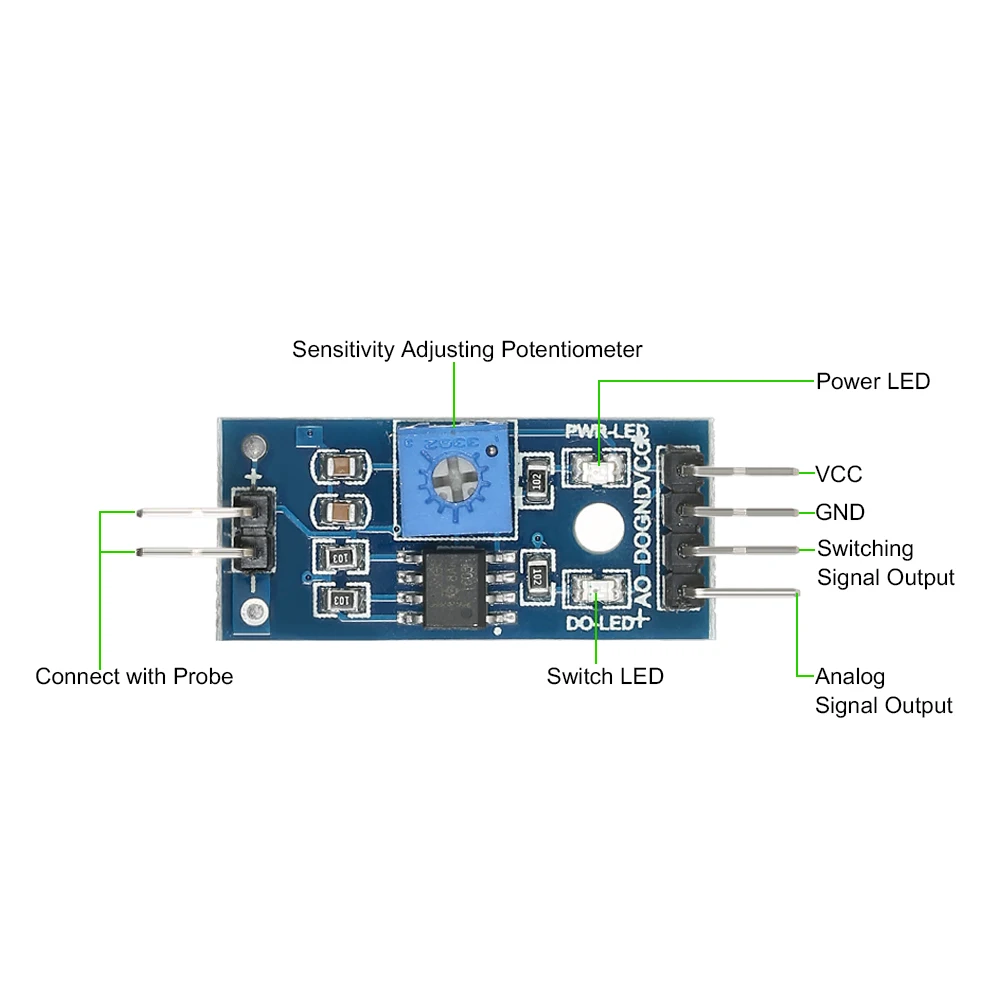 Модуль датчика влажности почвы гигрометр с автоматическим поливом для Arduino 5 шт. |