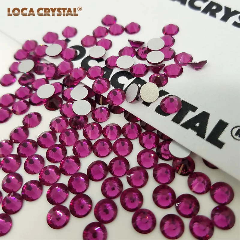 Фуксия цвет без горячей фиксации Flatback джинсы со стразами украшение Стразы клейкий горный хрусталь бисер