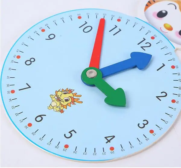 Монтессори воспитание деревянные часы игрушки цифры время обучения Образование